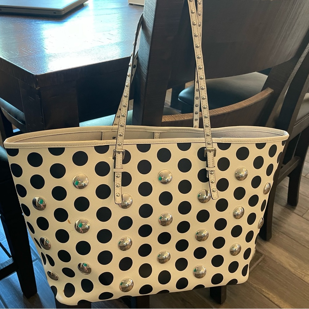 Michael Kors Tote - Polka Dot with Metal